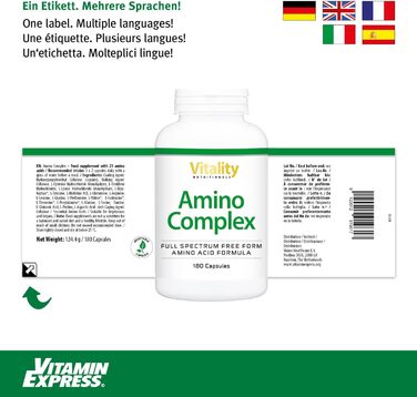 Капсули з амінокомплексом Vitality Nutritional, 180 шт.