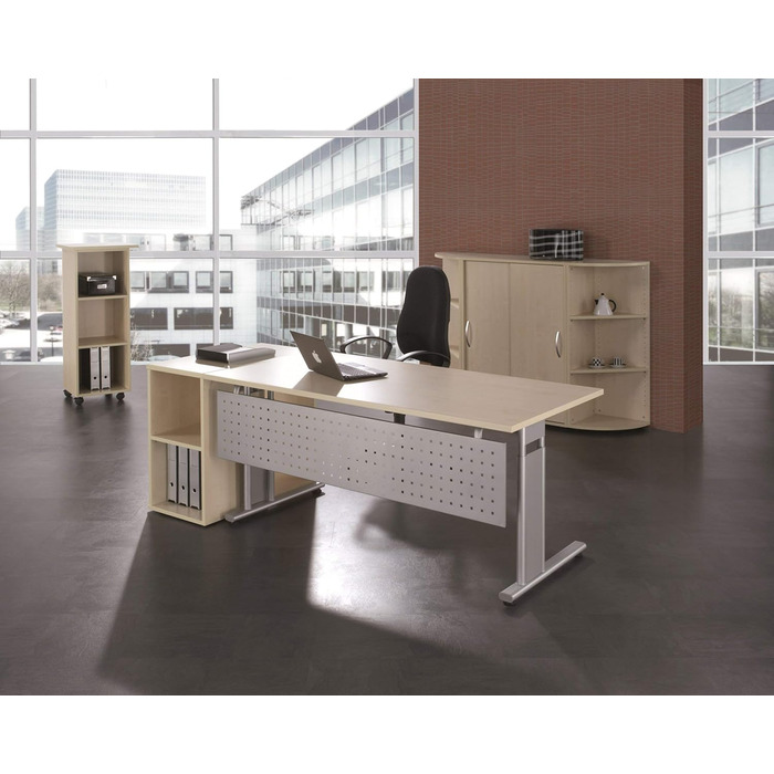 Письмовий стіл Gera Furniture S-618102-AH/SI Lisbon, 120 x 80 x 72 см, клен/срібло