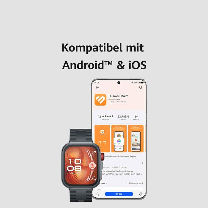 Розумний годинник HUAWEI Watch FIT 4 Pro, спортивний фітнес-трекер, GPS, водонепроникність 5 атм, ЕКГ, час роботи від батареї до 10 днів, сумісний з Android та iOS, 6 місяців розширеної гарантії, чорний. Автономний годинник FIT 4 Pro чорного кольору.