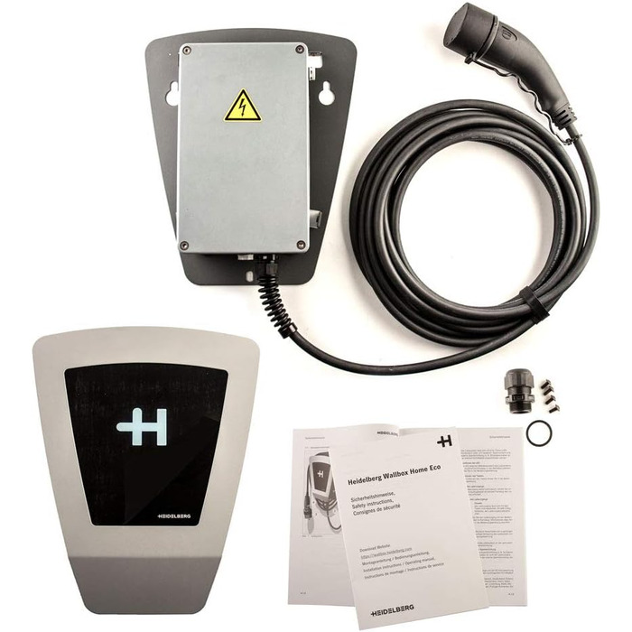 КВт із зарядним кабелем типу 2 Зарядний кабель 5 м 1-е покоління Зроблено в Німеччині Проста установка, міцна конструкція Зарядна