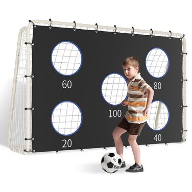 Футбольні ворота зі щитом 240 см x 170 см Високоякісні дитячі футбольні ворота з сіткою, щитом та шипами Підходять для будь-якої ситуації