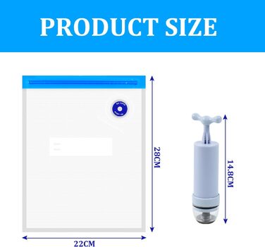 Вакуумні пакети, Вакуумні пакети для зберігання Пакети, Герметичні пакети, 10 шт. 22x28 см Sous Vide Пакети з насосом Морозильні пакети Багаторазові вакуумні вакуумні пакети для приготування їжі Zipper
