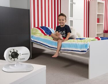 Відеоняня з кольоровим дисплеєм 2,4 дюйма та радіусом дії до 300 метрів, білий, 26 -