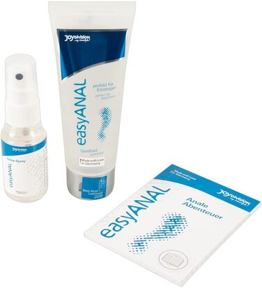 Змазка JOYDIVISION easyANAL 3080 мл НАБІР Змазка тривалої дії для нього та неї Змазка, що підходить для латексних презервативів Рідина з оптимізованим pH гель 80 мл спрей 30 мл