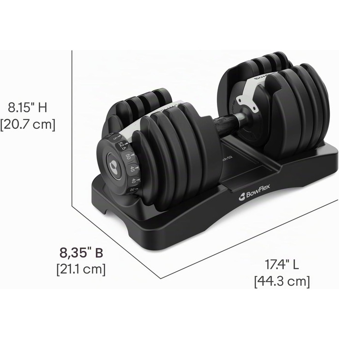 Серія регульованих ваг Bowflex SelectTech Компактна система гантелей та гір заліза 52, 90, 552i, 1090i та 840 для силових тренувань вдома НОВИНКА Одинарна гантель 52 (224 кг)