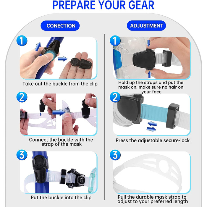 Маска для дайвінгу для дорослих, комплект для дорослої трубки з трубкою та маскою для дайвінгу, панорамна трубка із загартованого скла HD 180 із захистом від запотівання та протікання преміум-класу з сухим покриттям