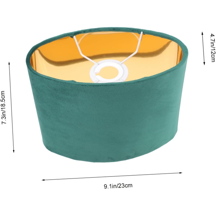 Абажур Люстра в сільському стилі Золотистий приліжковий світильник Білий Підсвічник Захисні плівки Клітки Світловий декор Світловий чохол - Овальна проста кришка лампи Тканина E27 23X12X18.5см Зелений, 1 шт.