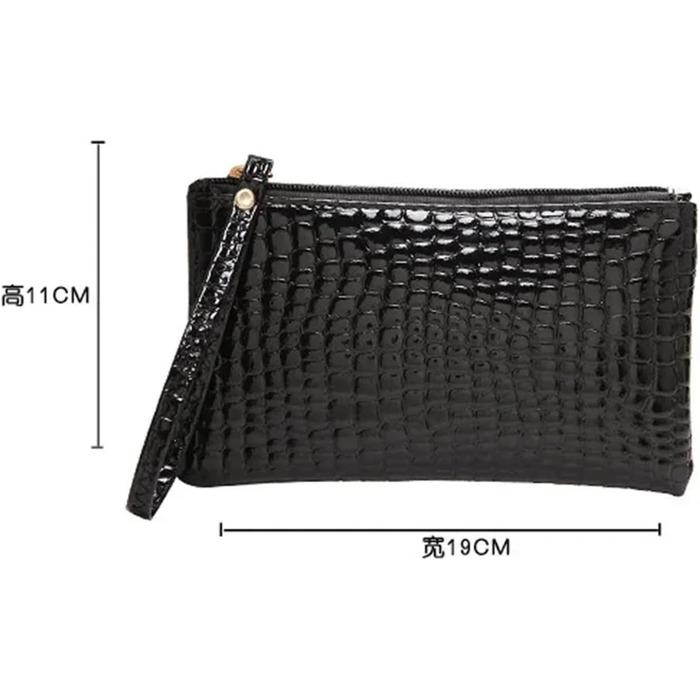 Жіночий клатч-гаманець на зап'ястя, 2 в 1, коричневий. Маленька сумочка з PU-шкіри з монетним відділенням на блискавці.