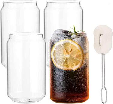 Великі склянки для пивних банок Склянки для води Склянки для соку Склянки для віскі Склянки для пиття Набір з 4 шт. з губчастою щі