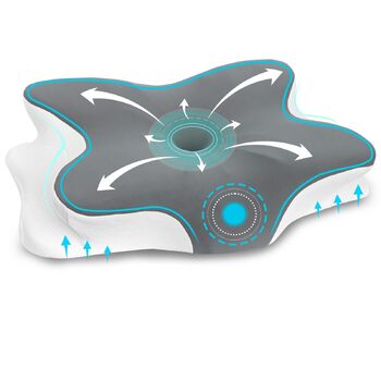 Подушка з піни з ефектом пам&39яті, подушка для підтримки шиї, подушка для шиї, подушка для голови від болю в шиї, ортопедична подушка, ергономічна подушка для сну на боці, спині та животі 63 x 42,5 x 13,8/9 см (1 упаковка)