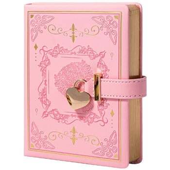 Щоденник MGGAO із замком для письма, тверда обкладинка з штучної шкіри, що замикається, особистий органайзер B6 для чоловіків та жінок, 288 сторінок, 100 г/м, лінований папір рожевого кольору
