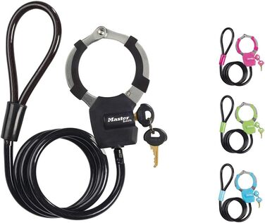 Тросовий замок MASTER LOCK з ключем Трос 1 м 8275EURDPRO Ідеально підходить для самокатів, велосипедів, колясок, спортивного спорядження. Ключ - манжета трос