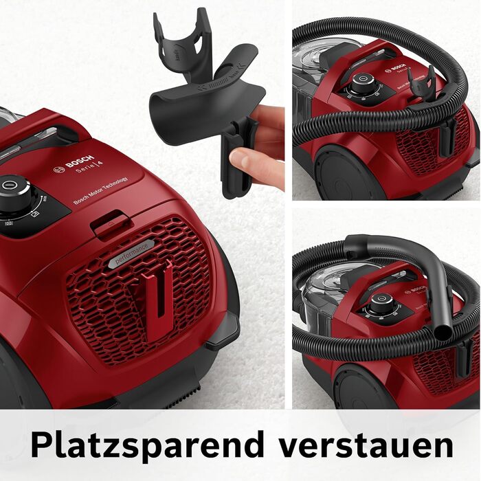 Безмішковий пилосос Bosch серії 4 BGS21CAR, гігієнічний фільтр, 10-річна гарантія на двигун, XXL насадка для оббивки, XXL насадка