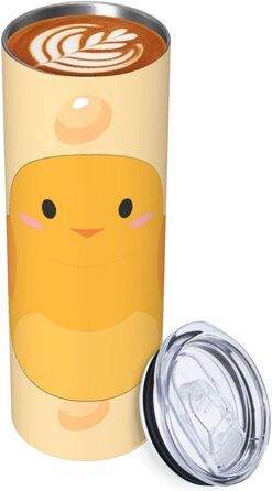 Кухоль з прямою трубочкою, 590 мл, принт мультяшного курчати, дорожній кухоль, підходить для кемпінгу, офісу та дому