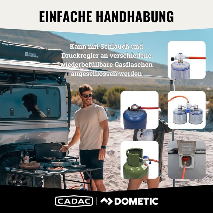 Гриль - Портативні грилі - Поверхня для приготування їжі з нержавіючої сталі - У комплекті захисний чохол - Кемпінг - Обов&39язкові речі для барбекю 3 Cook Turbo FFD 50mBar, 3 Cook Turbo FFD Deluxe - 50mBar -