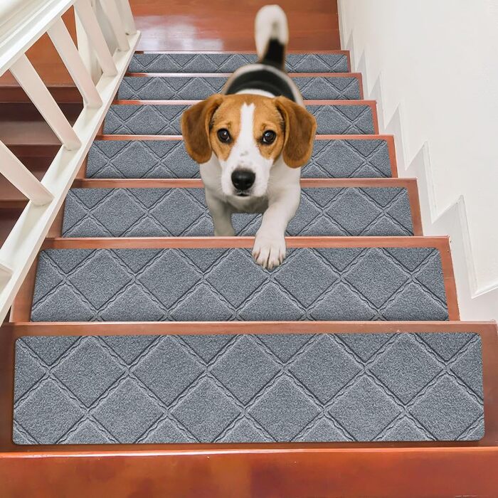 Килимки для сходів, протиковзкі, 15 шт. , килимки для сходів всередині приміщень, нековзкі, самоклеючі килимки для сходів 55x19 см, для дерев&39яних та мармурових сходів, протиковзкий килимок для дітей, людей похилого віку та домашніх тварин (B)