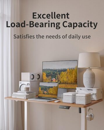 Стіл FEZIBO з регульованою висотою та портами зарядки USB-A та USB-C, 100 x 60 см, стіл для роботи сидячи та стоячи, стіл з електричним регулюванням висоти, ергономічний комп&39ютерний стіл для домашнього офісу, світло-коричневий 100 x 60 см світло-коричн