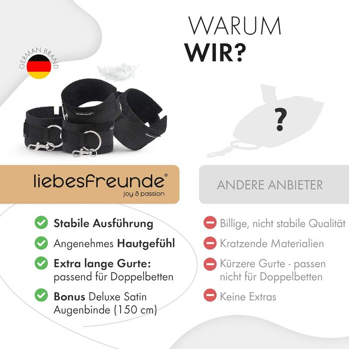 Обмежувачі ліжка Секс-іграшка для пар I Надзвичайно стійкий набір BDSM бондажів з обмеженнями ліжка, наручниками, завязаними очима
