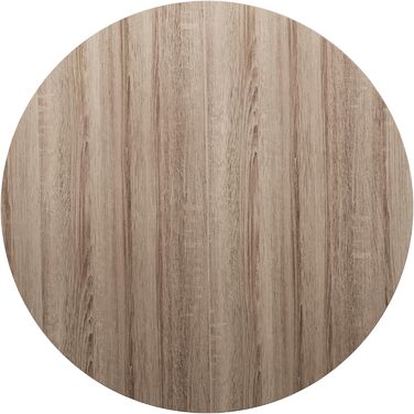 Круглий обідній стіл MSFE, круглий кухонний стіл 120 см, дерев&39яний кухонний стіл, ретро-індустріальний обідній стіл з чорними металевими ніжками та оздобленням з натурального горіха, лише 1 круглий стіл