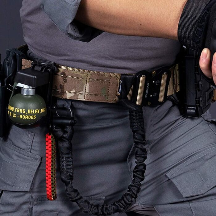 Тактичний ремінь з лазерним різанням 5 см, регульований бойовий ремінь із внутрішньою/зовнішньою системою ременів та застібкою на липучці, ремінь для страйкболу, тренувань на природі та тактичних тренувань M CB