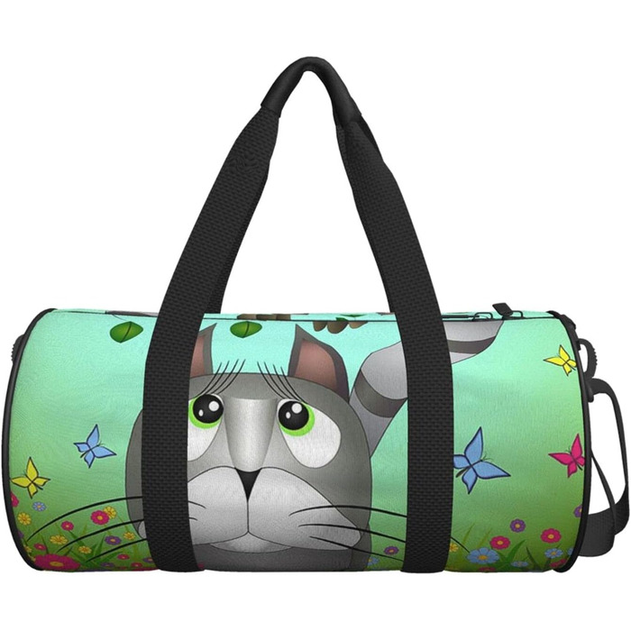 Спортивна сумка Кіт, що дивиться на пташку, для фітнесу, подорожей та багажу, велика дорожня сумка, сумка на нічліг та на вихідні для чоловіків та жінок