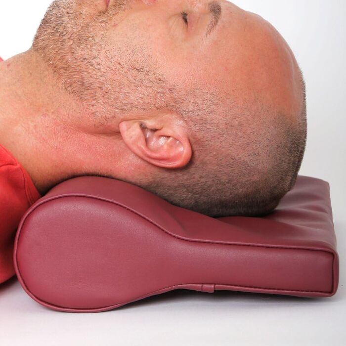 Масло- та водовідштовхувальна подушка для шиї для масажу, виготовлена з дрібнопористого пінопласту та з поліуретановим чохлом, як подушка для підтримки шиї для масажного столу (бежевий)