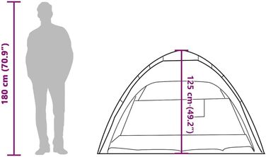 Пляжний намет vidaXL, пляжний намет із системою швидкого зняття, водонепроникний кемпінговий намет з відкритим входом, захист від сонця, блакитно-синій, 190T поліестер