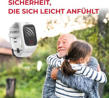 Годинник James B8 для екстрених випадків та безпеки для людей похилого віку GPS, виявлення падіння, кнопка SOS, монітор серцевого ритму, функції для здоров&39я, сімейний додаток, гучний будильник чорний/білий вкл. SIM-картку та 2 місяці безкоштовного тари