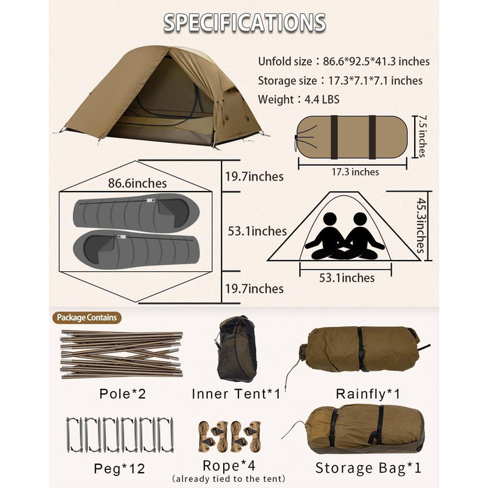 Намет-рюкзак MC TOMOUNT, надлегкий нейлоновий, для 1-2 осіб