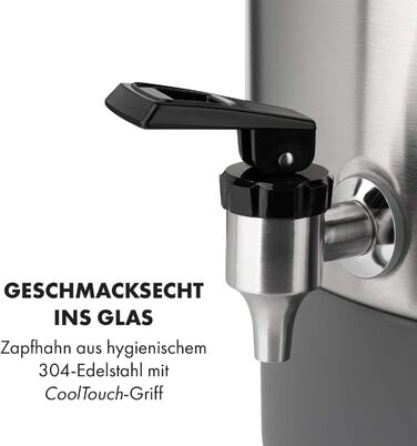 Машина для консервування мармеладу Klarstein Lady Дозатор гарячих напоїв Горщик для консервації, 27 літрів, 1800 Вт, 30-100 C, таймер, функція збереження тепла, захист від перегріву, матова нержавіюча сталь