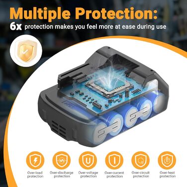 Зарядний пристрій Shentec 3000mAh для літій-іонного акумулятора, сумісний з акумулятором Hitachi 18V 339782 BSL1830C BSL1815 шт. BSL1815S BSL1830 330139 330557 для Hitachi 18V зарядний пристрій