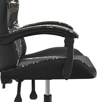 Поворотне ігрове крісло, чорне з камуфляжною штучною шкірою, модель 349554
