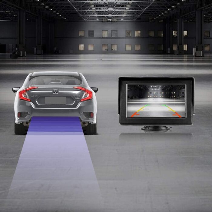 Камера заднього виду з монітором Камера заднього виду Автомобільний IP68 Водонепроникна система датчиків паркування нічного бачення 4.3-дюймовий РК-екран заднього виду