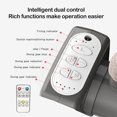 Дитячі ліжечка, дитяче ліжечко, тумбочка для малюків, дитяча колиска, багатофункціональна портативна складна дитяча колиска-гойдалка з Bluetooth-музикою, 5 передач для гойдання, пульт дистанційного керування (сірий)