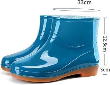 Універсальне нековзне дощове взуття для роботи, дощовики для чоловіків та жінок, нековзні платформи на відкритому повітрі, водонепроникні чоботи до щиколотки, широкі чоботи-ковзанки, короткі чоботи, садові, 36 EU, синього кольору