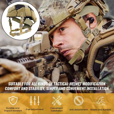 Тактичні накладки на шолом та регульований ремінець для підборіддя шолома для Tactical Fast Me ACH Bump FMA EXF Запасний комплект аксесуарів кольору хакі