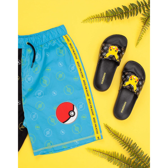 В&39єтнамки Pokemon для хлопчиків та дітей, сандалі Pikachu, пляжне взуття для душу, шльопанці, розмір 36, чорний