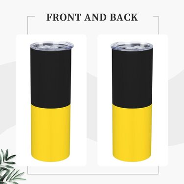 Кухоль з прямою трубочкою, дизайн прапор Баден-Вюртемберга, друкований, дорожній кухоль, підходить для кемпінгу, офісу та дому, 590 мл