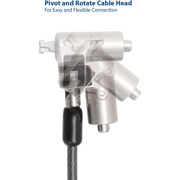 Замок-кабель для ноутбука ACT Schloss, 2м, з ключем, для Nano Slot, поворотна головка, портативний захист від крадіжки - AC9030