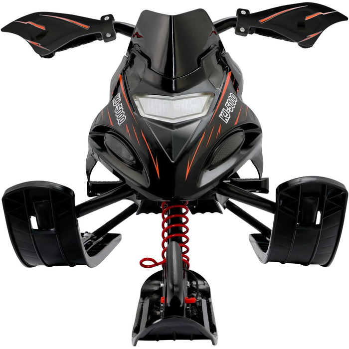 Санки Monzana кермові з гальмами, 75 кг чорно-червоні