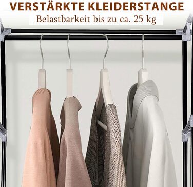 Тканинна шафа Ribelli з 12 відділеннями та вішалки для одягу, приблизно 175 x 150 x 45 см, Складана шафа з вілу, Шафа для спальні, вітальні, гардеробної, Сірий, 12 відділень, Сірий