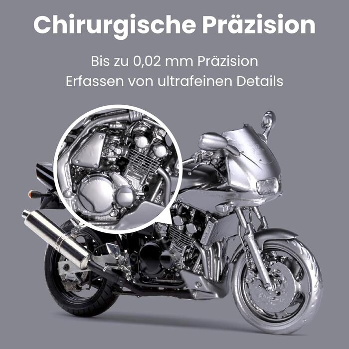 Сканер Revopoint MIRACO PRO для 3D-принтерів, портативний 3D-сканер із поворотним екраном на 180, точністю до 0,02 мм, повнокольор