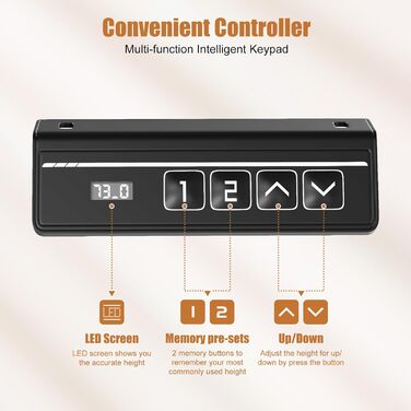 Стіл з регульованою висотою та підставкою для монітора 160 x 70 см, стіл з електричним регулюванням висоти, стіл для роботи сидячи та стоячи, комп&39ютерний стіл, стіл з регульованою висотою для роботи стоячи, білий 160x70 см