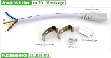 За спеціальною ціною Світлодіодна люмінесцентна лампа з розеткою в комплекті, 60 см. Світлодіодна трубка T8, люмінесцентна лампа, 10 Вт, 1350 люмен, натуральний білий 4000K, прозора кришка, 4 шт.