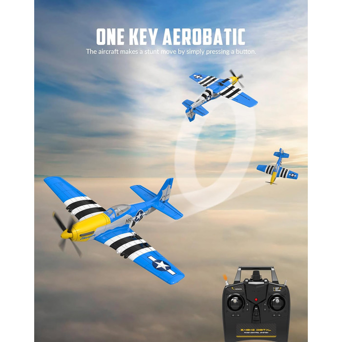 ГГц 4-канальний пульт дистанційного керування Літак RTF RC Plane Верхній пілотаж Літак іграшка для початківців, дітей і дорослих (