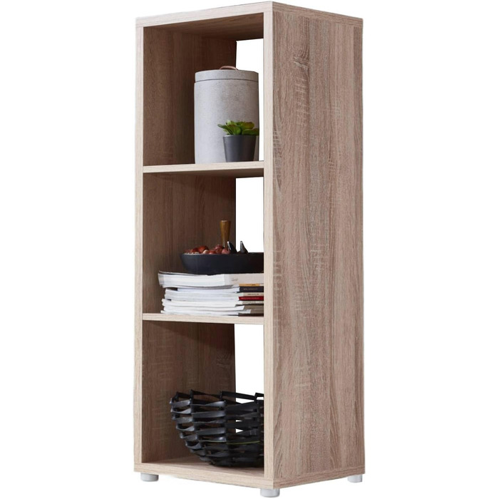 Кубічна полиця BMG Furniture, гарних розмірів (дуб Сонома, кубічна полиця з 3 відділеннями) Кубічна полиця з дуба Сонома, 3 відділення