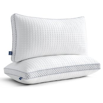 Подушка BedStory 40x80 зі знімним чохлом, регульованим наповнювачем з волокна, готельна подушка на блискавці, комплект з 2 подушок з мікрофібри 950 г, подушка для шиї, яку можна прати, для алергіків