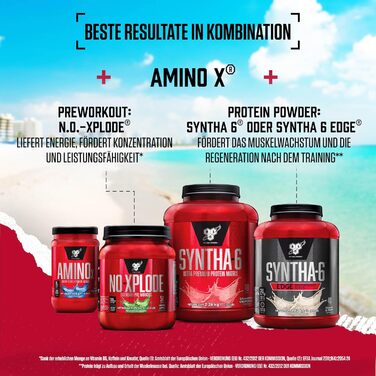 Добавка BSN Nutrition Amino X з вітаміном D, вітаміном B6 та амінокислотами, зі смаком фруктового пуншу, 70 порцій, 1 кг