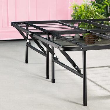 Розкладне ліжко Zinus SmartBase 160 x 190 см Висота 35 см Ідеально підходить як гостьове ліжко з місцем для зберігання речей під ліжком Металеве ліжко Чорне 160 x 190 см Чорний