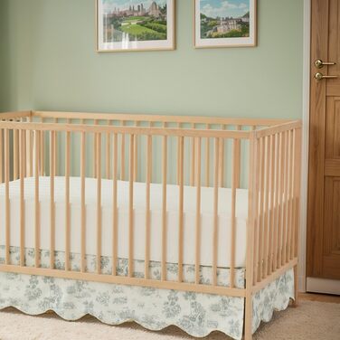 Спідниця для ліжечка Brandream з гребінцем, бавовняна, французький кантрі, туалет для малюків, спідниця для ліжечка для немовлят, бохо, богемний, нейтральний, вінтажний, зелений, туалетний, квітковий, фермерський, шик, бохо, богемна, зелена, туалетна